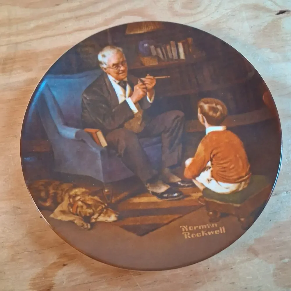 Set Of 3 Norman Rockwell Collector Plates Limited Edition Knowles Collection